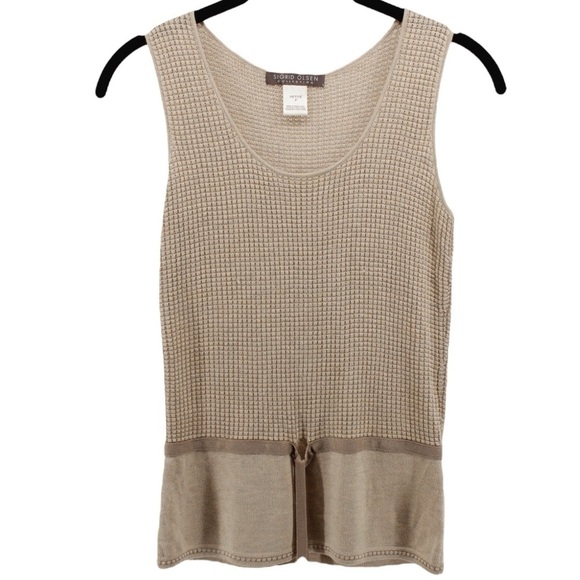 Sigrid Olsen Knit Granola Girl Cottagecore Coastal Tank Silk Cashmere Blend SP - Picture 2 of 9
